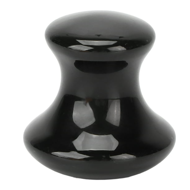 Herramienta de masaje de obsidiana con forma de hongo, piedra de masaje facial Guasha para meditación, spa y relajación.