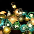 thumbnail image 1 of Cadena de luces de la serie marina con temática náutica, caballito de mar, caracola, estrella de mar, red de pesca, luces decorativas para habitación, 1 of 5