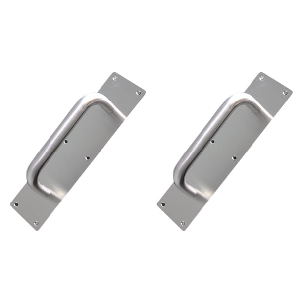 Manijas de puerta resistentes con tornillo de montaje, manijas de placa de puerta de empuje convenientes, manijas de empuje para restaurantes, 2 uds. 30cm x 8cm x 015cm