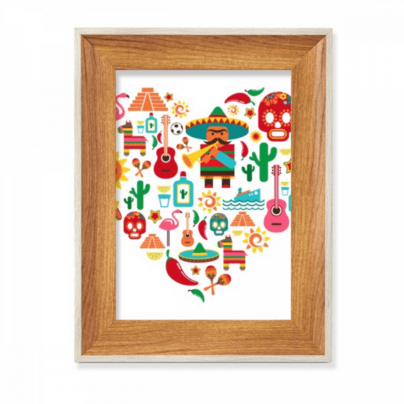 Sombrero Suger l Mexico Mexican Flango Desktop Wooden Photo Frame Display Picture Art Painting Multiple Sets