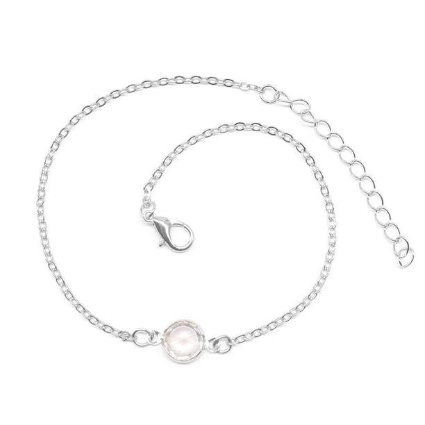 Minnieouse Tobillera elegante aleación ajustable elegante con diamantes de imitación accesorio de moda de tobillo cadenas de pie para mujer plata Type3 NO3 Minnieouse AP009832-02