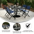 thumbnail image 3 of BizChair Rectangle Patio Table with Umbrella Hole, Commercial All-Weather Table with Heat Resistant Tempered Glass, Steel Tube Frame, 35x 59, Black, 3 of 12