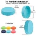 thumbnail image 4 of 18 Pcs Plastic Mason Jar Lids Wide Mouth Mason Canning Jars Top Food Storage, 4 of 7