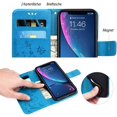 thumbnail image 3 of Iphone 12 Cover Mobile Phone Cover Flip Case Card Slot Leather Cover Bag Card Slot Magnetic Clasp Scratch-Resistant For Iphone 12 6.1 "(Blue Butterfly), 3 of 7
