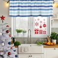 thumbnail image 6 of Blue Striped Valances for Windows, Decorative Rod Pocket Window Valance Curtains, Navy Ombre Sky White Geometric Ocean Short Curtain Drapes for Kitchen/Bathroom/Living Room, 2 Panels, 54" W x 18" L, 6 of 8