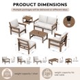 thumbnail image 2 of KINGYES 8 Piece HDPE Patio Furniture Set with Umbrella, All Weather Outdoor Modular Sectional Sofa Set, Patio Conversation Set, Brown Frame with Beige Cushions, 2 of 8