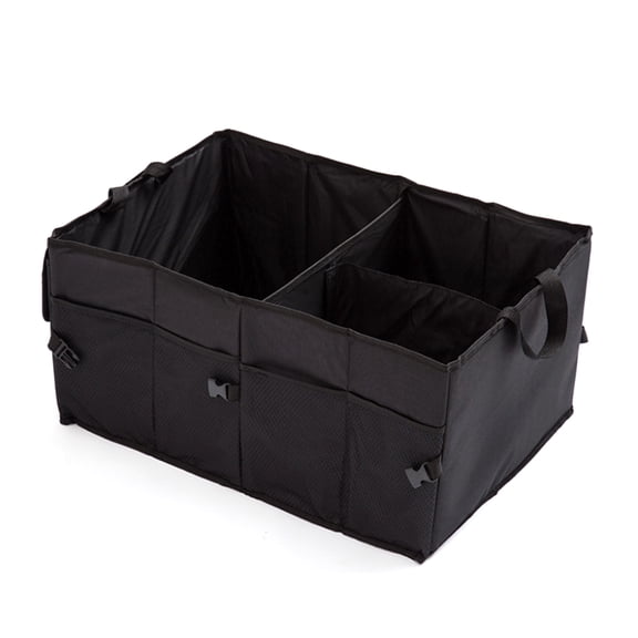 NIAIZEK Black Foldable Car Trunk Organizer with Multiple Storage Compartments and Carry Bag, 1 Pack