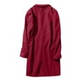 thumbnail image 5 of Men's Mid-Length Wool Trench Coat, Trendy Business Single-Breasted Outerwear, Red, XXL, 5 of 6