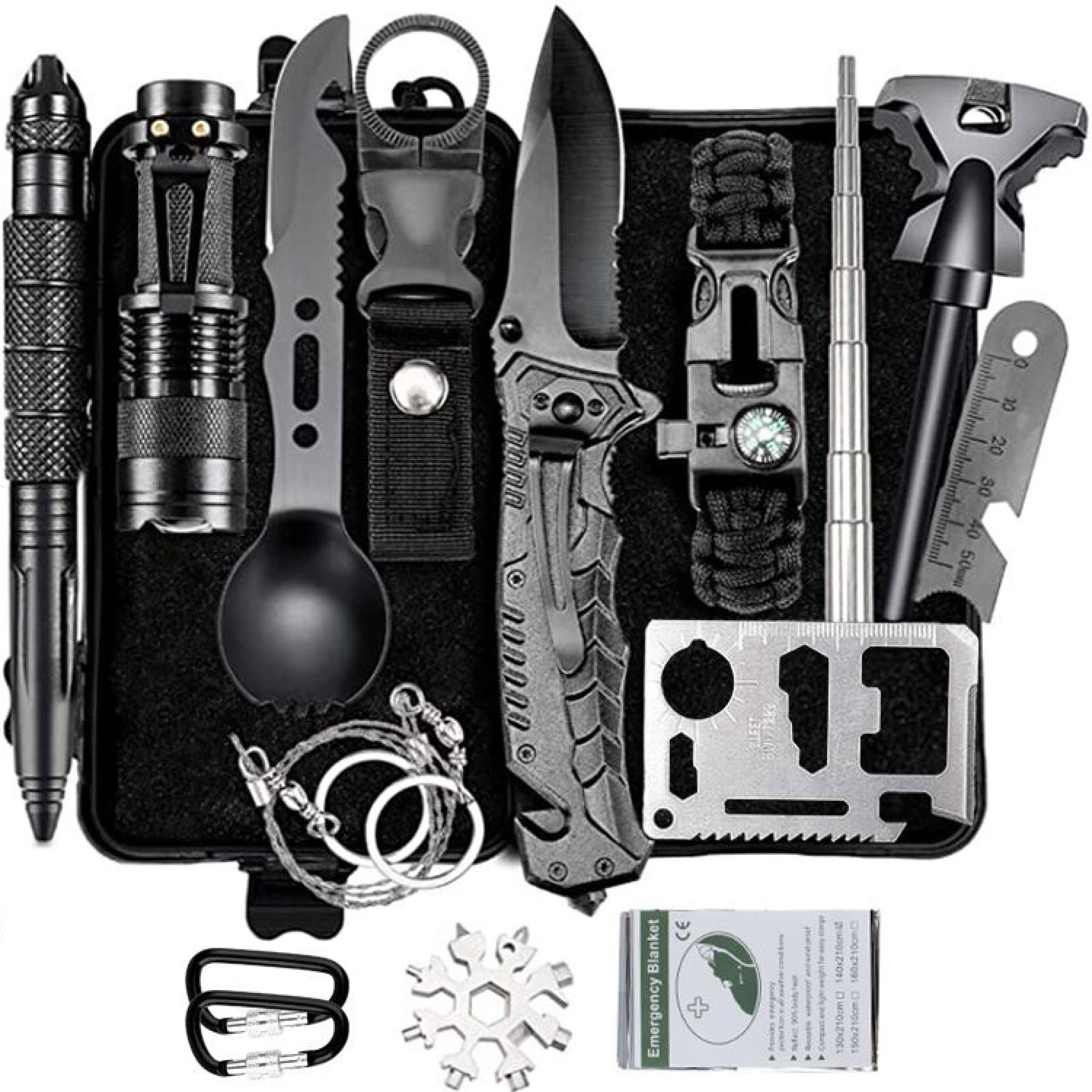 Details about   18PCS Outdoor Camping Survival Gear Kit Military Tactical EDC Emergency Tools 
