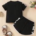 thumbnail image 5 of NOLDARES Toddler Girl Clothes Summer Outfits Cute Baby Short Sleeve T-shirt Shorts 18 Months to 6 Years(Black,2-3 Years), 5 of 7