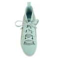 thumbnail image 5 of Womens Faux Leather High-top Lace-up Laser-cut Sneakers, 5 of 8