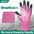thumbnail image 6 of Work Gloves for Men and Women, 12 Pairs PU-Coated Gloves for Work, X-Small, Pink, 6 of 8