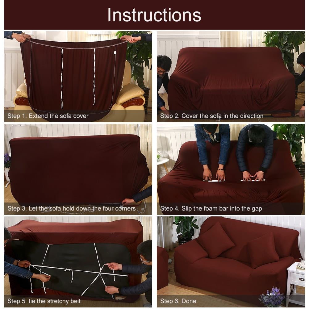 CJC Plush Sofa Covers Stretch Solid Thick Slipcover for 1-Seater Velvet Easy Fit Non-Slip Furniture, Navy Blue