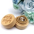 thumbnail image 2 of Rustic Wedding Wood Ring Holder Wedding Ring Bearer Box Engagement Engraving Wooden Rings Box, 2 of 6
