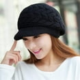 thumbnail image 4 of 2PCS Women Winter Warm Knit Hat Slouchy Beanie Cap with Visor, 4 of 4