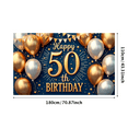 thumbnail image 3 of Golden Balloons Happy Birthday Banner Metallic Balloons Fifty Celebration Banner for Milestone Anniversary Party Indoor Event Decoration, 3 of 8