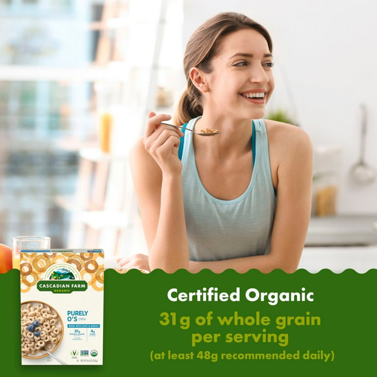 Cascadian Farm Organic Purely O's Cereal, Toasted Oats, Crunchy