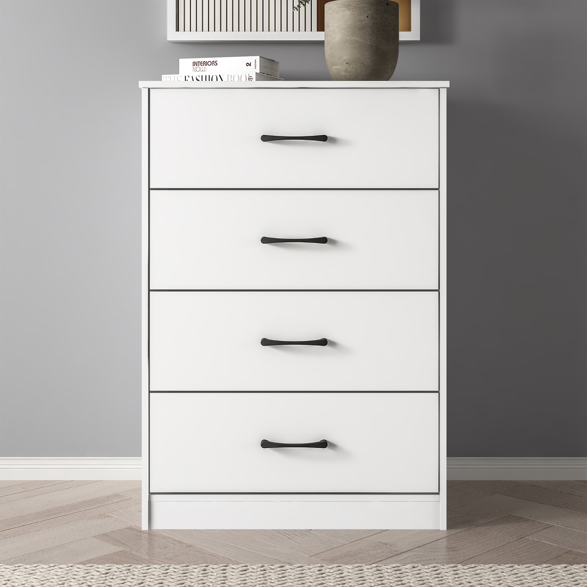 (3 pack) Mainstays Ardent 4 Drawer Dresser, White