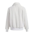 thumbnail image 5 of Baqcunre Women's Autumn/Winter Solid Color Plush Warm Zipper Fleece Jacket with Pocket Winter Clothes for Women Womens Coats Crop Tops Fleece Jacket Women,White,S, 5 of 5
