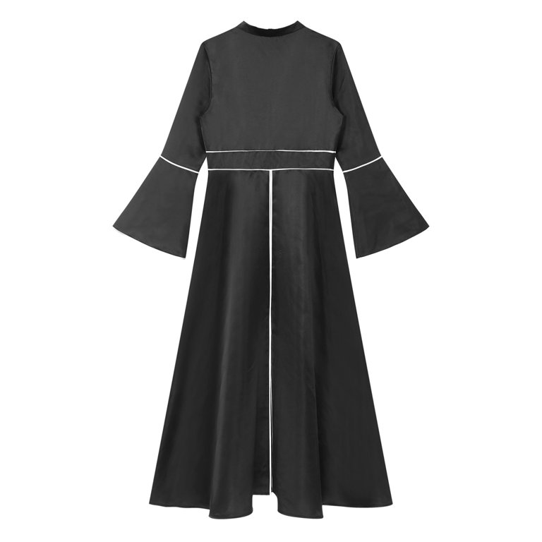 black plus size dresses prom Christianartworkshop Traditional Black Cassock with Red Cross Embroidery & Formal Design, Black / M