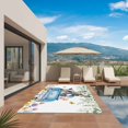 thumbnail image 2 of Animals Flowers Outdoor Rug 5x7 Ft, Non Slip Washable Area Rug, Weeping Spring Floral Elegant Pastoral Patio Rugs Carpet Runner, Large Floor Mat for Indoor/Outdoor Deck Porch Camping, 2 of 8