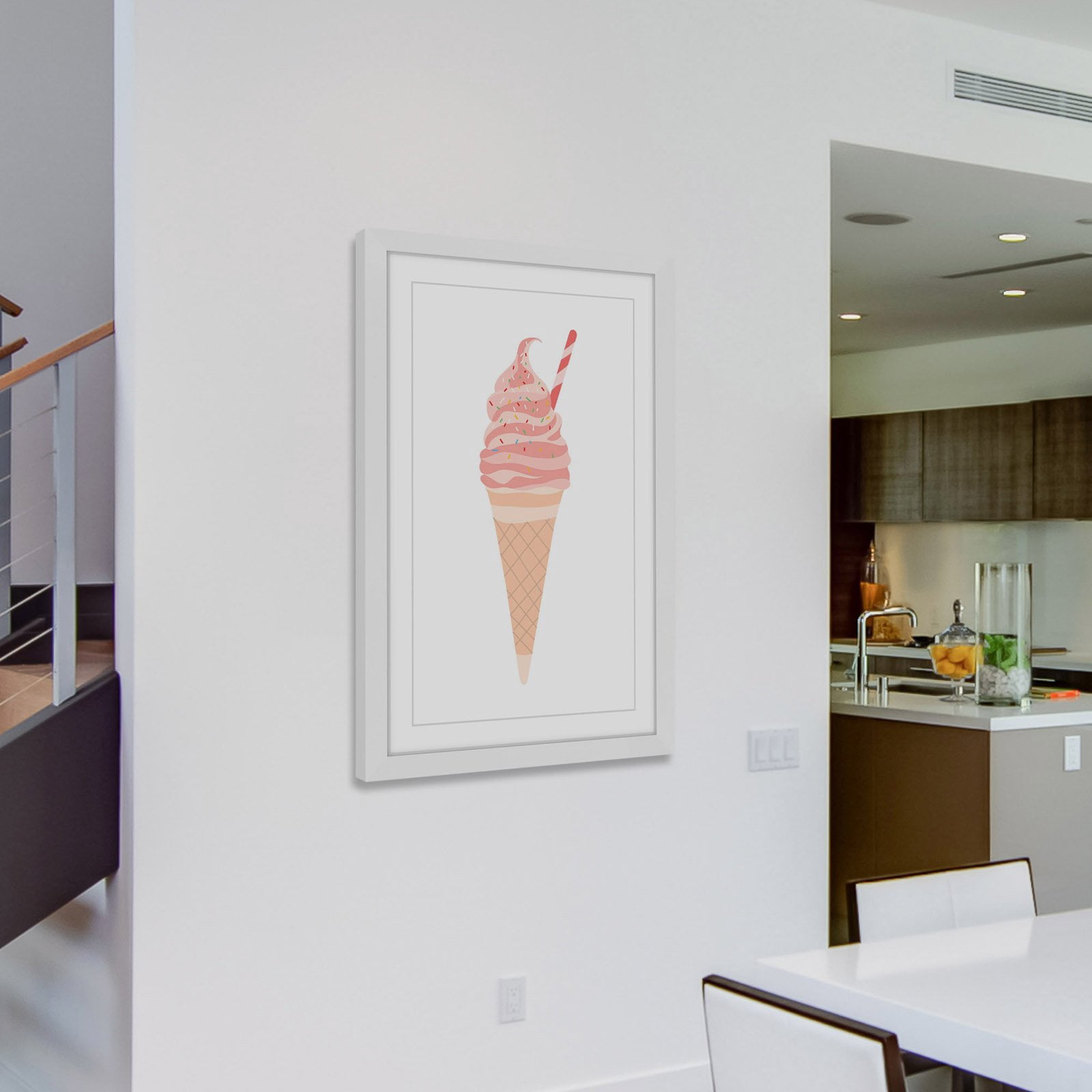 "Pink Cone" Framed Painting Print