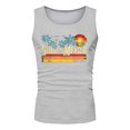 thumbnail image 2 of XIYON Father's Day Men's Tank Top Sleeveless Round Neck Graphic Print Summer Fashion Comfortable Tee Top For Holiday Vacation Beach,Light Gray,XXXL, 2 of 4