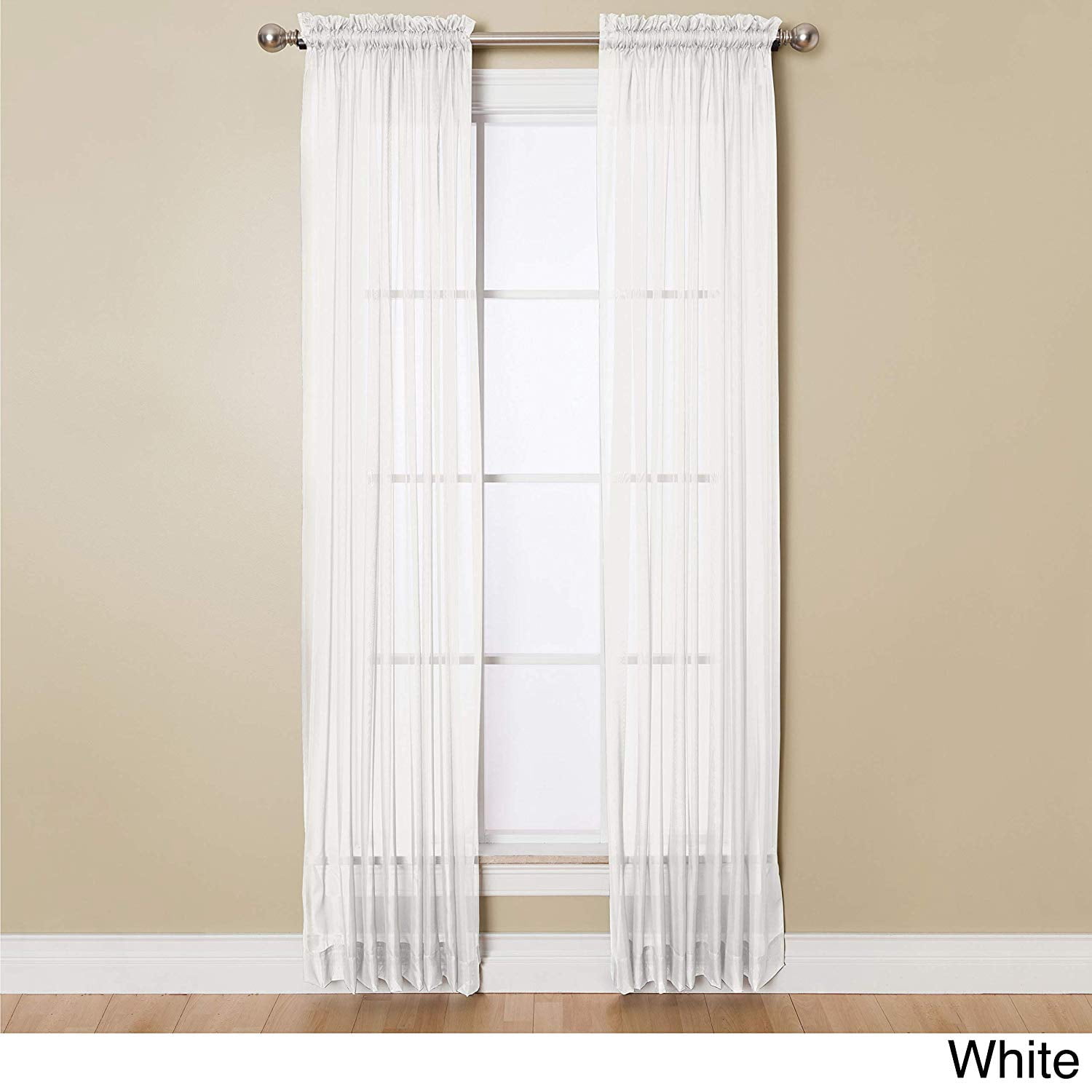 Miller Curtains Sheer Angelica Voile Panel, Featuring Classic Sheer Style, Machine Washable, 59 Inch By 95 Inch, White