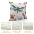 thumbnail image 4 of Creowell  Lavender Purple Flower Reversible Print Pillow Cover,Dragonfly Wildlife Animal Decorative Cushion Cover,Natural Theme Couch Pillow Cover for Bed or Sofa,Single Pack, 4 of 5