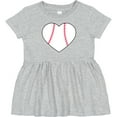 thumbnail image 3 of Inktastic Heart Shaped Baseball Girls Baby Dress, 3 of 5