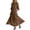 01 Brown, variant on Womens Dresses Cotton Linen Dresses 3/4 Sleeve Maxi Classic Dresses Trendy Boho Dresses