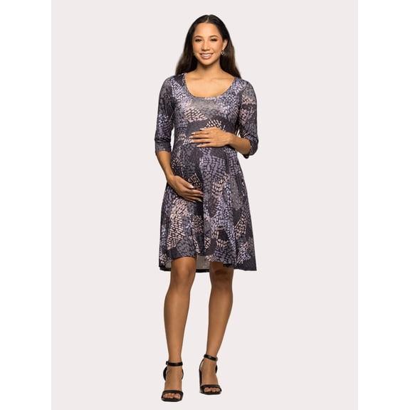 Maternity Abstract Fit N Flare Pocket Mini Dress