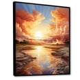 thumbnail image 2 of Designart "Coastal Horizon Clouds IV" Landscape & Nature Floater Framed Wall Art Print, 2 of 7