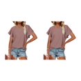 thumbnail image 3 of Minnieouse Camiseta de mujer con volantes de Color sólido cuello estética linda blusa suelta fiesta noche Club verano Top niñas ropa Type17 NO17, 3 of 6