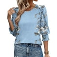 thumbnail image 4 of LiMoi Womens Tops Loose Fit Womens Tops 3/4 Sleeve T Shirts Womens Blouses Fall Work New Arrivals Gifts, 4 of 5