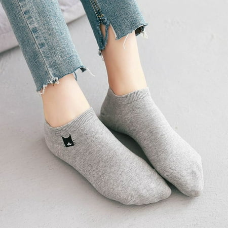 

SHUDAGENG Fashion Crew socks for Women Womens Socks Ankle Breathable Cotton Socks for Women Comfy Stocking New Arrivals High Performance 【Buy Two Get One Free】 Gray