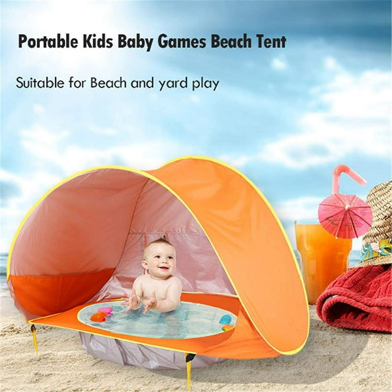 Baby Beach Tent with Pool,2022 Upgrade Easy Fold Up & Up Baby Tent, 50+ UPF UV Protection Outdoor Tent for Aged 3-48 Months Baby(Pink) - Walmart.com