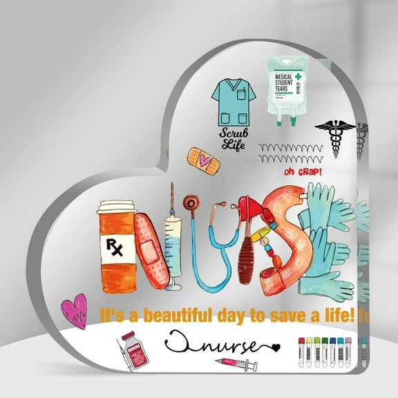 Nurses Gifts, Nurse Gifts For Women, Funny Gift Ideas Desk Decoration Heart Shape Acrylic, Nurse Appreciation Gifts for Nurses Day Gifts, Nurse Gifts For Birthday, Nurses Week Gifts, Graduation