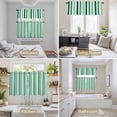 thumbnail image 6 of Dark Green Stripe Kitchen Curtains Sets for Windows 24 Inch Length, Geometric White Vertical Striped Rod Pocket Window Treatments Tier Curtains and Valances Set for Bedroom/Bathroom, 6 of 8