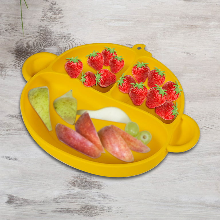 WeeSprout Suction Plates with Lids for Babies & Toddlers, 100% Silicone, Plates Stay Put with Suction Feature, Divided Design, Microwave &  Dishwasher Safe