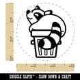 thumbnail image 2 of Fat Raccoon Sitting in Trash Can Self-Inking Rubber Stamp Ink Stamper - Brown Ink - Small 3/4 Inch, 2 of 7