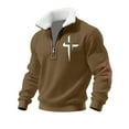 thumbnail image 4 of Mens 1/4 Zip Sweatshirt,Christian Hoodies for Men Cross Faith Pullover Lined Quarter Zip Stand Collar Golf Sweaters, 4 of 4