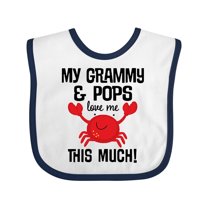 Inktastic My Grammy and Pops Love Me Grandson Crab Boys or Girls Baby Bib