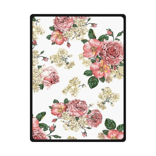 CADecor Pink Flower Floral Fleece Blanket Throws 58x80 inches - Walmart.com
