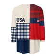 thumbnail image 6 of KDDYLITQ United States 250th Anniversary Shirts for Women 4th July Red White Blue 3/4 Sleeve Tops Causal Usa Star Stripes Fourth Of July Blouses National Flag Print Cute Crew Neck T-Shirts Navy 2XL, 6 of 6