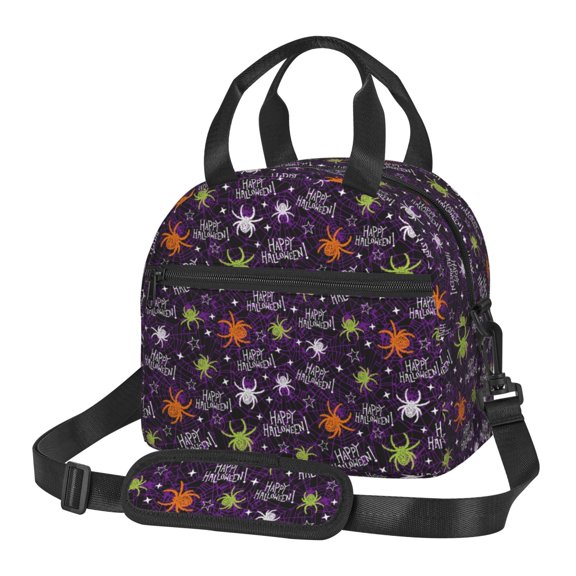 Fuzoiu Halloween Print Insulated Lunch Bag for Women Men Large Reusable Lunch Box Adult Leakproof Portable Cooler Tote Bags for Work Picnic
