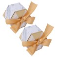 thumbnail image 4 of Juego de 25 piezas para obsequios de bodas y fiestas: cajas de caramelos hexagonales con cinta dorada y diseño de mármol para galletas de chocolate, 4 of 8