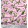 thumbnail image 1 of Soimoi Poly Georgette Fabric Floral & Cute Animals Cartoon Decor Fabric Printed Yard 52 Inch Wide, 1 of 3