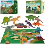 Li'l-Gen Realistic 7" Dinosaur Toys with Mate for Boys and Girls, 3 yrs up - Pack of 12