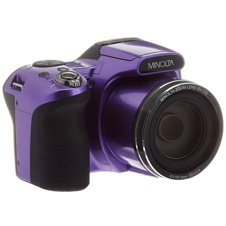 - Minolta 20 Mega Pixels 1080pHD Bridge Digi Camera w/35x Optical Zoom in Purple